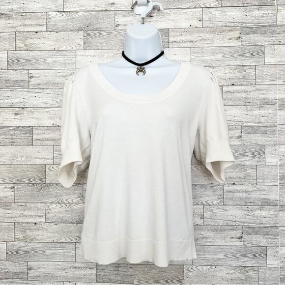 ANN TAYLOR FACTORY White Short Sleeve Sweater, S - Picture 9 of 9